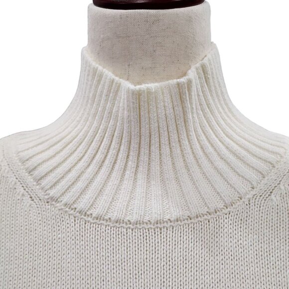 Free Assembly Womens Cotton Ribbed Turtleneck Oversize Ivory Sweater‎ Size M - Picture 6 of 13